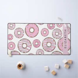 Muster von Donuts, rosa Donuts, Icing, Ihr Name Schreibtischunterlage