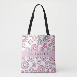 Muster von Donuts, rosa Donuts, Icing, Ihr Name Tasche