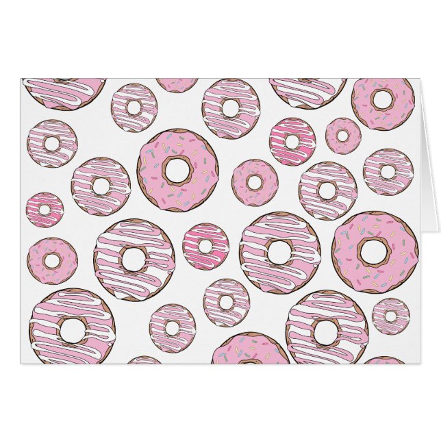 Muster von Donuts, rosa Donuts, Sprinklen (Vorderseite (Horizontal))