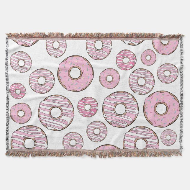 Muster von Donuts, rosa Donuts, Sprinklen Decke (Vorderseite)
