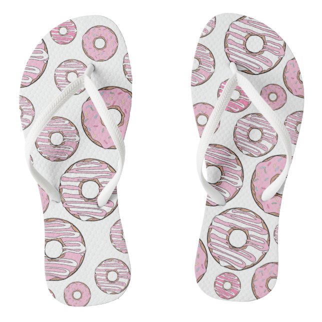 Muster von Donuts, rosa Donuts, Sprinklen Flip Flops (Fußbett)