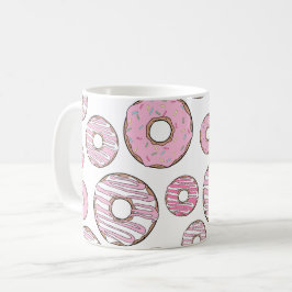 Muster von Donuts, rosa Donuts, Sprinklen Kaffeetasse