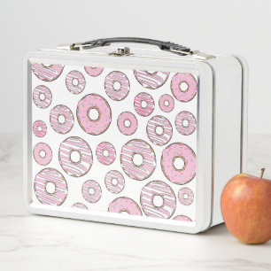 Muster von Donuts, rosa Donuts, Sprinklen Metall Brotdose