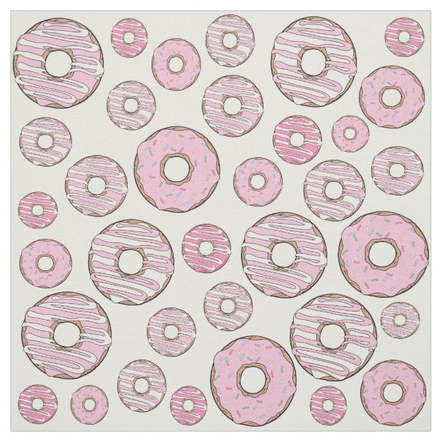 Muster von Donuts, rosa Donuts, Sprinklen Stoff (Muster)
