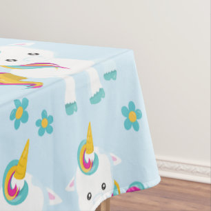 Muster von Einhörnern, Niedlichen Einhörnchen, Blu Tischdecke
