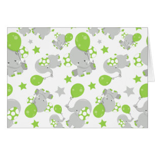 Muster von Elefanten, Niedliche Elefanten - grün g