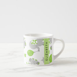 Muster von Elefanten, Niedliche Elefanten, Ihr Nam Espressotasse