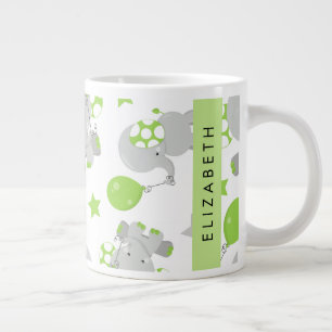 Muster von Elefanten, Niedliche Elefanten, Ihr Nam Jumbo-Tasse