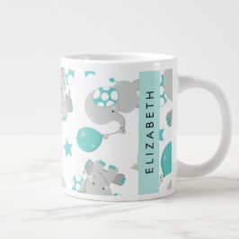 Muster von Elefanten, Niedliche Elefanten, Ihr Nam Jumbo-Tasse
