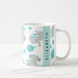 Muster von Elefanten, Niedliche Elefanten, Ihr Nam Kaffeetasse