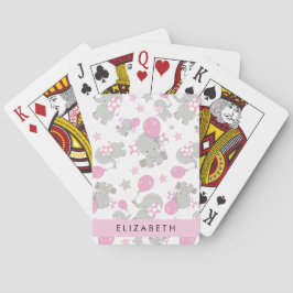 Muster von Elefanten, Niedliche Elefanten, Ihr Nam Spielkarten
