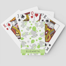 Muster von Elefanten, Niedliche Elefanten, Ihr Nam Spielkarten