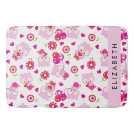 Muster von Eulen, Niedlichen Eulen, rosa Eulen, Ih Badematte