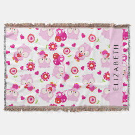 Muster von Eulen, Niedlichen Eulen, rosa Eulen, Ih Decke
