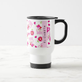 Muster von Eulen, Niedlichen Eulen, rosa Eulen, Ih Reisebecher