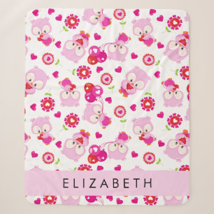 Muster von Eulen, Niedlichen Eulen, rosa Eulen, Ih Sherpadecke