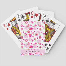 Muster von Eulen, Niedlichen Eulen, rosa Eulen, Ih Spielkarten