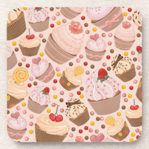 Muster von feierlichen Cupcakes Getränkeuntersetzer