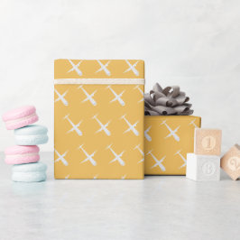 Muster von Flugzeugen, elegante gelbe Butterscotch Geschenkpapier