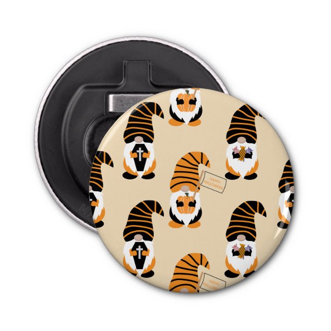 Muster von Gnomen, Halloween-Gnomen-Trick oder -Be Flaschenöffner (Vorderseite)