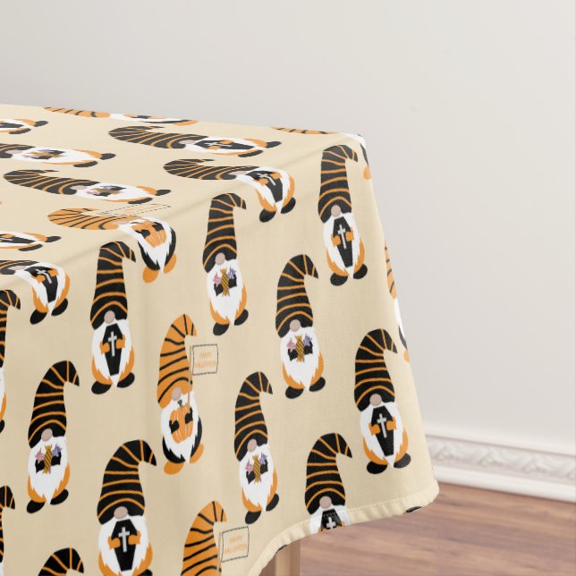 Muster von Gnomen, Halloween-Gnomen-Trick oder -Be Tischdecke (Beispiel)