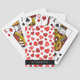 Muster von Herzen, roten Herzen, Ihr Name Spielkarten