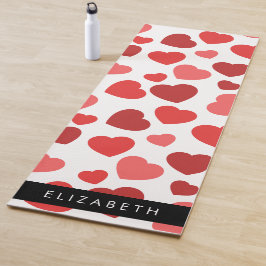 Muster von Herzen, roten Herzen, Ihr Name Yogamatte