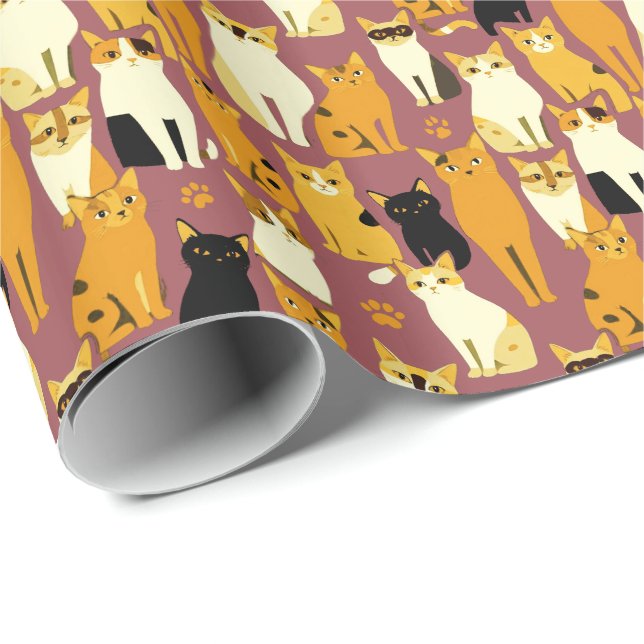 Muster von Ingwer, Schwarz und Weiß Geschenkpapier (Rolleneckpunkt)