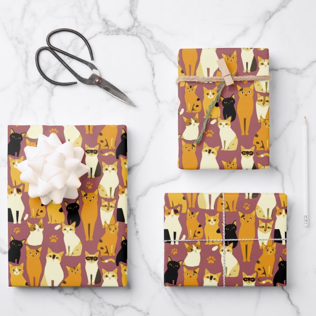 Muster von Ingwer, Schwarz und Weiß Geschenkpapier Set (Vorderseite)