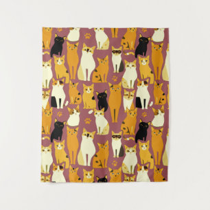 Muster von Ingwer, Schwarz und Weiß Wandteppich