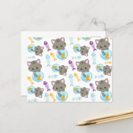 Muster von Katzen, Niedlichen Katzen, Kätzchen, Fi Postkarte