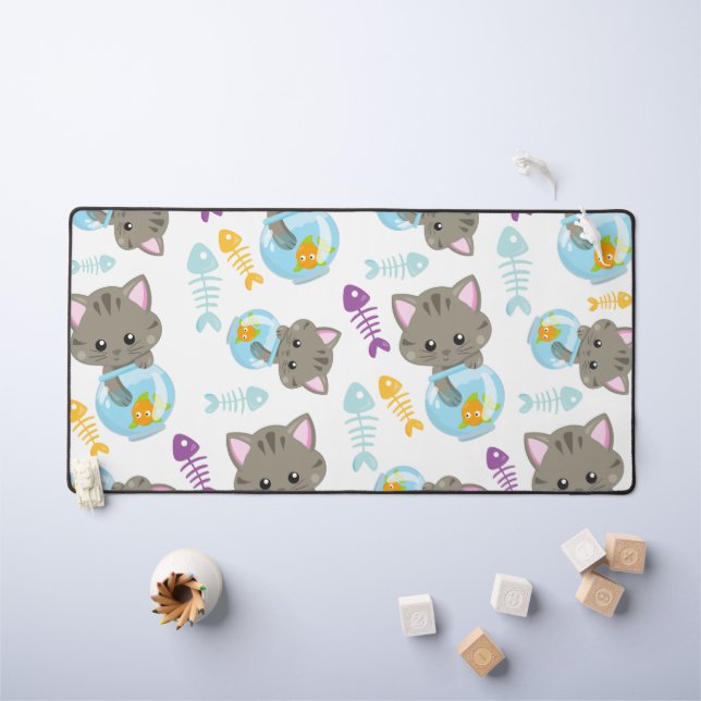 Muster von Katzen, Niedlichen Katzen, Kätzchen, Fi Schreibtischunterlage (Kindertisch)