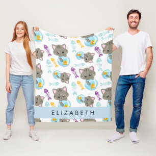 Muster von Katzen, Niedlichen Katzen, Kätzchen, Ih Fleecedecke