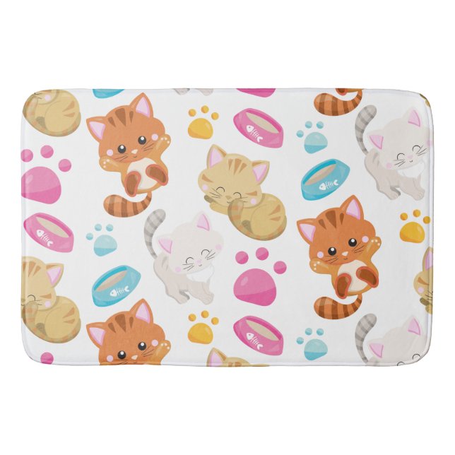 Muster von Katzen, Niedlichen Katzen, Kätzchen, Kä Badematte (Vorderseite)