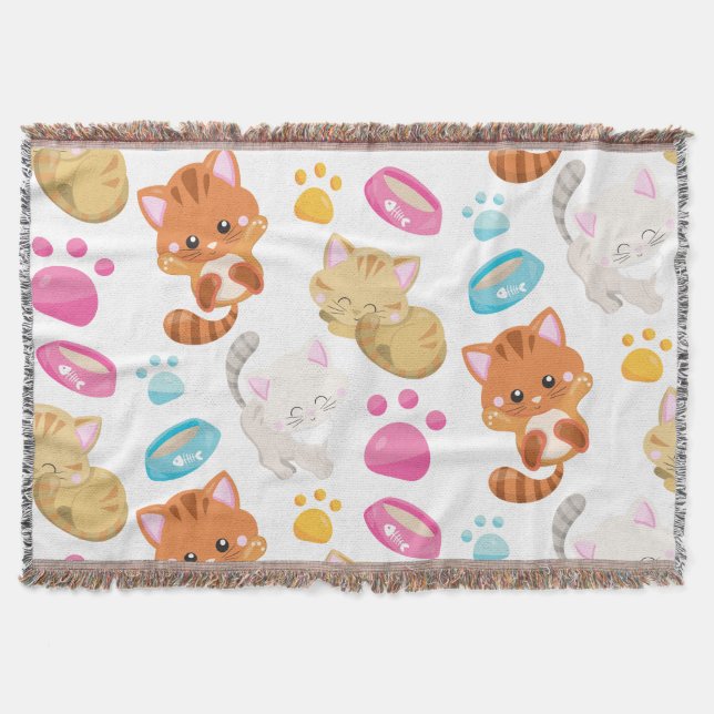 Muster von Katzen, Niedlichen Katzen, Kätzchen, Kä Decke (Vorderseite)