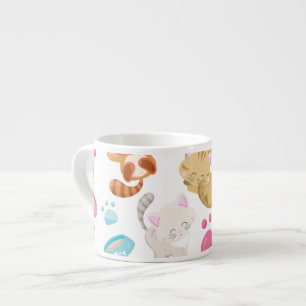Muster von Katzen, Niedlichen Katzen, Kätzchen, Kä Espressotasse