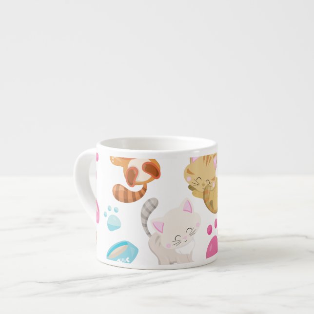 Muster von Katzen, Niedlichen Katzen, Kätzchen, Kä Espressotasse (Vorderseite Links)