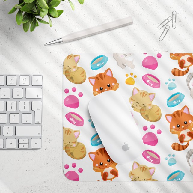 Muster von Katzen, Niedlichen Katzen, Kätzchen, Kä Mousepad (Von Creator hochgeladen)