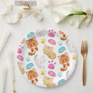 Muster von Katzen, Niedlichen Katzen, Kätzchen, Kä Pappteller