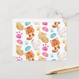 Muster von Katzen, Niedlichen Katzen, Kätzchen, Kä Postkarte