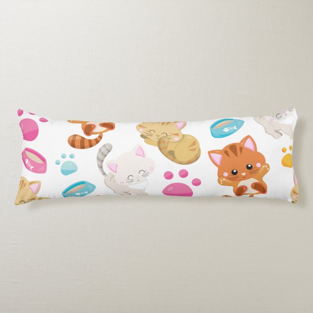 Muster von Katzen, Niedlichen Katzen, Kätzchen, Kä Seitenschläferkissen (Vorderseite)