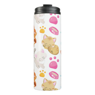 Muster von Katzen, Niedlichen Katzen, Kätzchen, Kä Thermosbecher