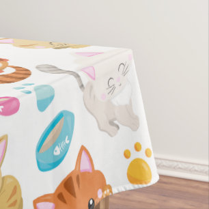 Muster von Katzen, Niedlichen Katzen, Kätzchen, Kä Tischdecke