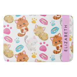 Muster von Katzen, Niedlichen Katzen, Kitty, Pfote Badematte