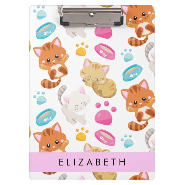 Muster von Katzen, Niedlichen Katzen, Kitty, Pfote Klemmbrett (Vorderseite)