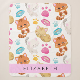 Muster von Katzen, Niedlichen Katzen, Kitty, Pfote Sherpadecke