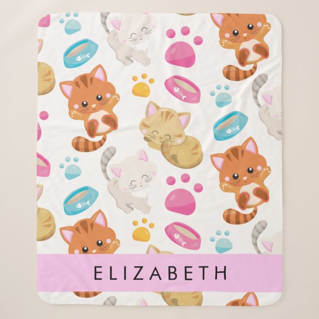Muster von Katzen, Niedlichen Katzen, Kitty, Pfote Sherpadecke (Vorderseite)