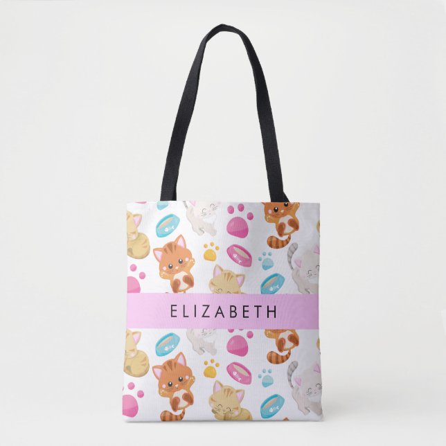 Muster von Katzen, Niedlichen Katzen, Kitty, Pfote Tasche (Vorderseite)