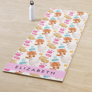 Muster von Katzen, Niedlichen Katzen, Kitty, Pfote Yogamatte