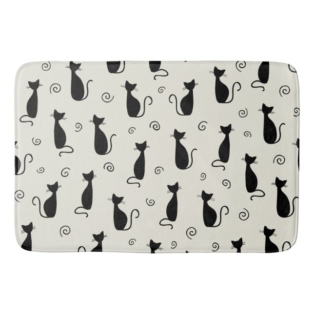 Muster von Katzen, Niedlichen Katzen, Schwarzen Ka Badematte (Vorderseite)